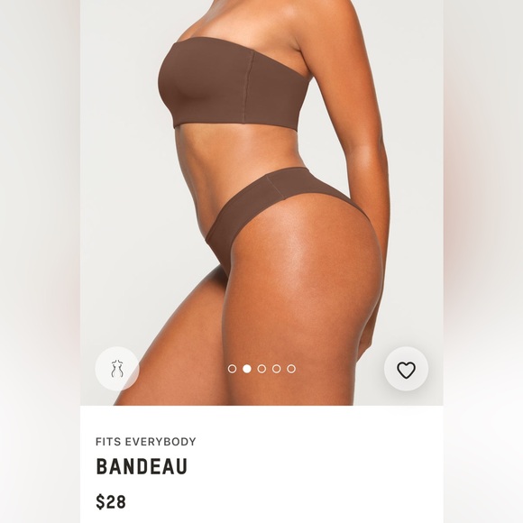 SKIMS NWT Brown Bandeau Top - Picture 3 of 6